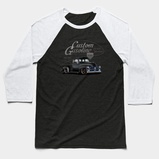 Chevy Custom Pickup Baseball T-Shirt by hardtbonez